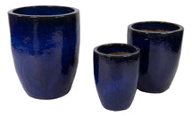 Glazed Egg Vase Falling Blue S3 D35/54H44/67