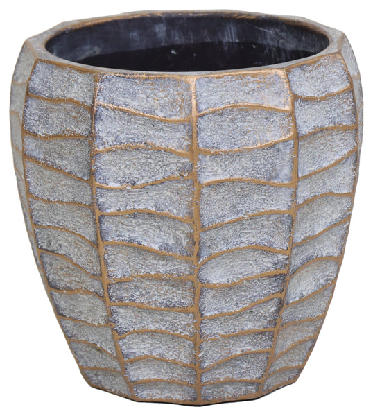 Aurum Egg Pot Wave Bronze D14H11.5