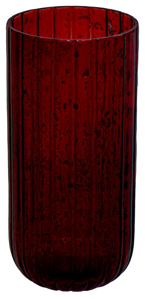 Maura Ribbed Vase Burgundy D12H25