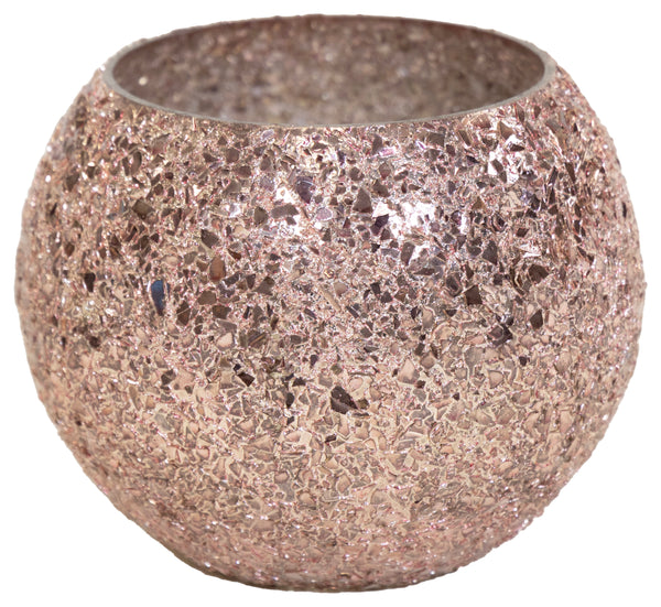 Strass Glass Bowl Pink D13.5H10