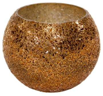 Strass Glass Bowl Gold D16H12